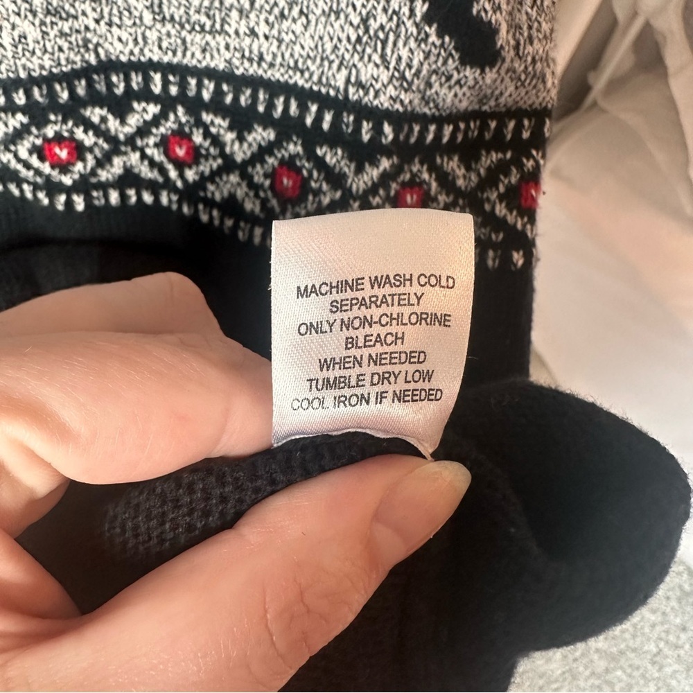 Weatherproof Vintage Cotton Reindeer Snowflake Sweater Large Nordic Holiday Knit - Picture 4 of 6